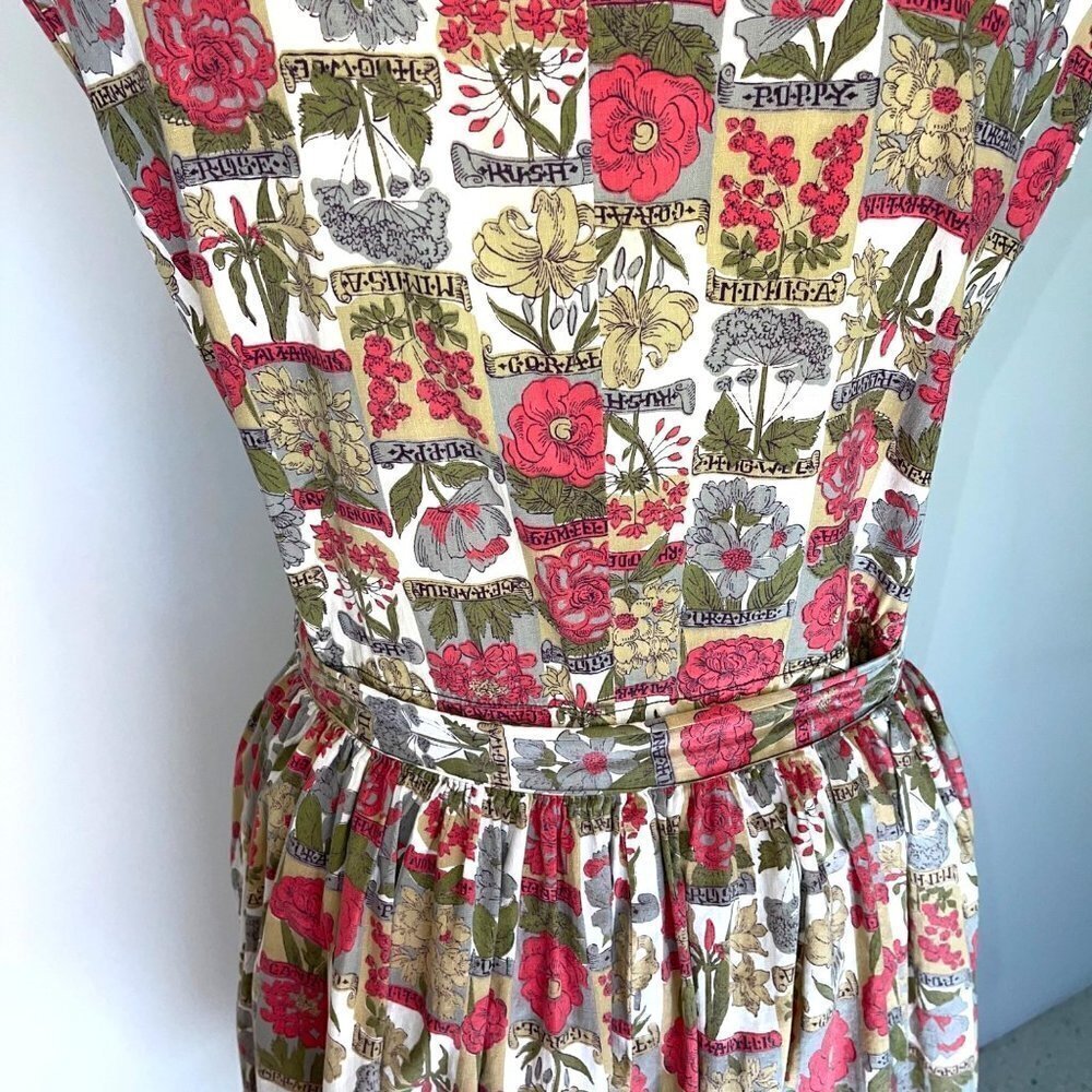 Sherry Lynn Leisure Wear Romper Skirt Set Womens Large L Vintage Botanical Print - Picture 16 of 16